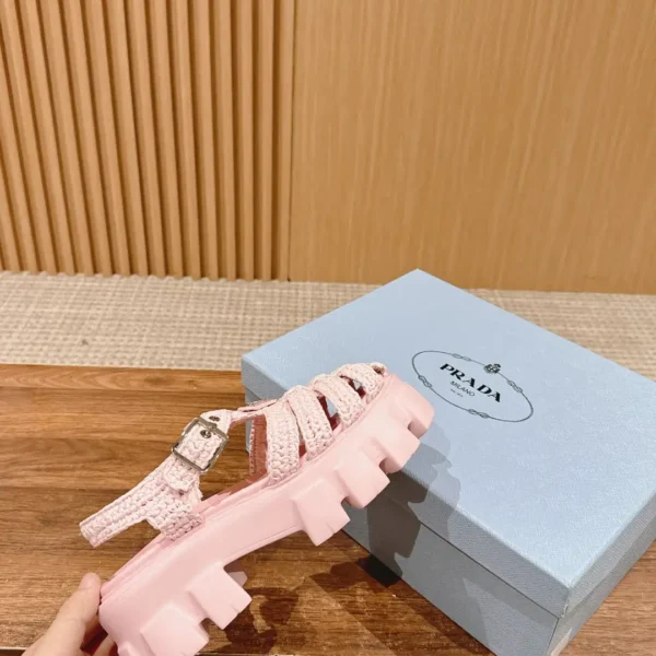 Prada Triangle Buckle Sandals