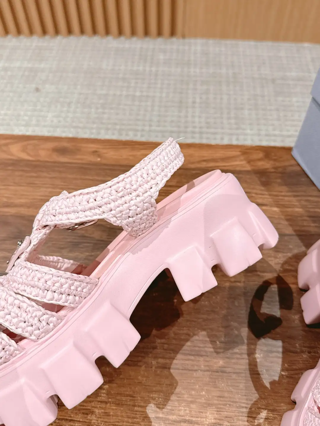 Prada Triangle Buckle Sandals - Image 8