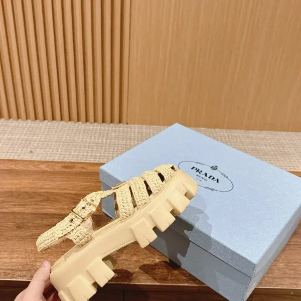 Prada Triangle Buckle Sandals