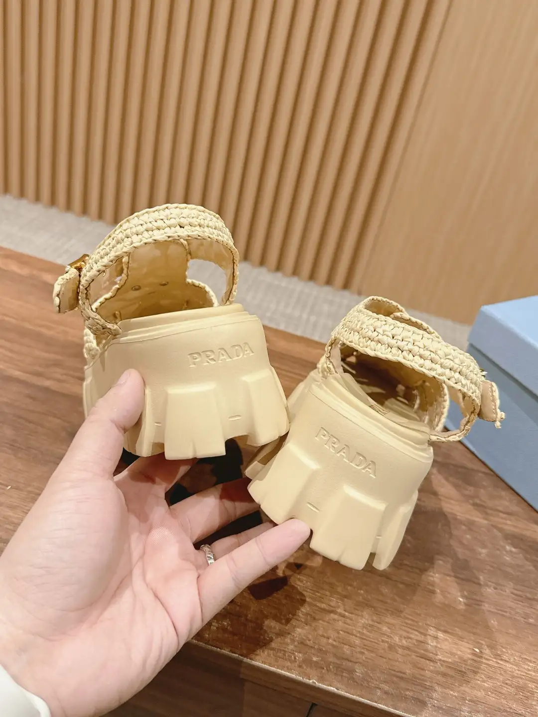 Prada Triangle Buckle Sandals - Image 8