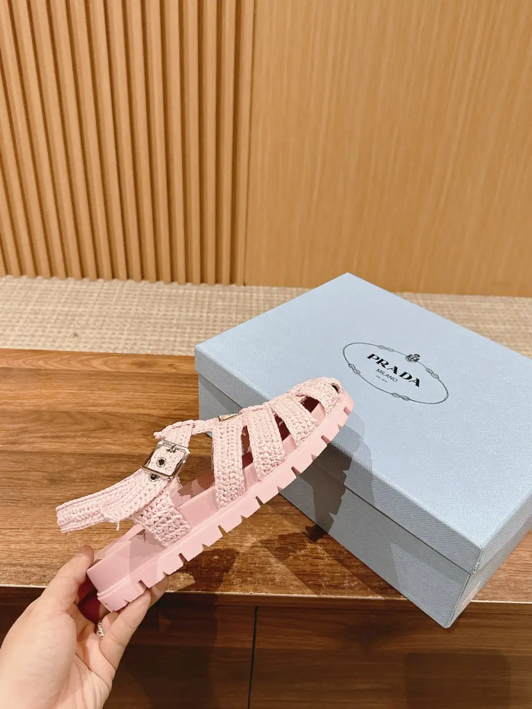 Prada Raffia Sandals - Image 1