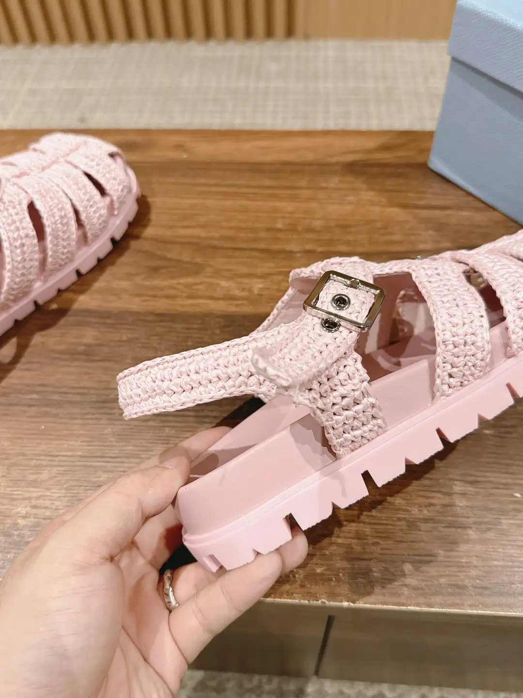 Prada Raffia Sandals - Image 2