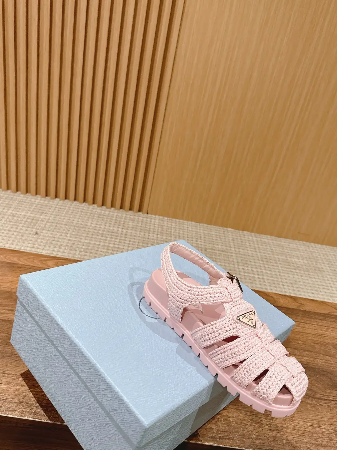 Prada Raffia Sandals - Image 5