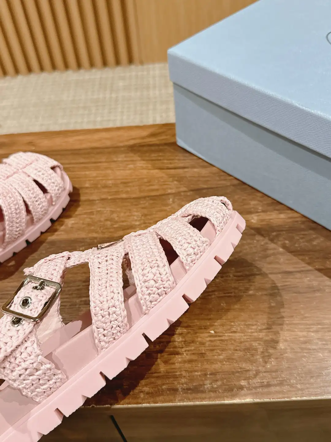 Prada Raffia Sandals - Image 9