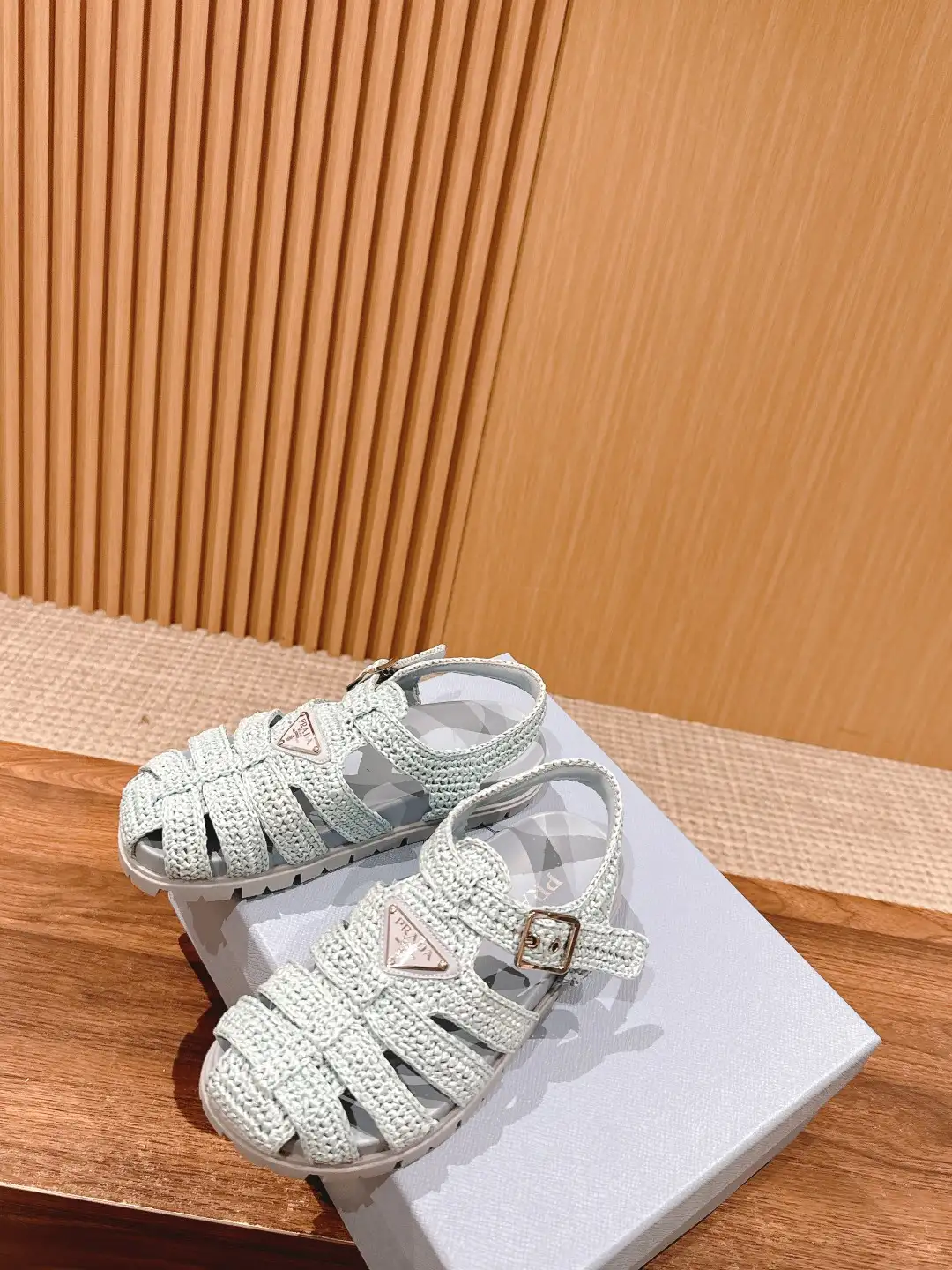 Prada Raffia Sandals - Image 2
