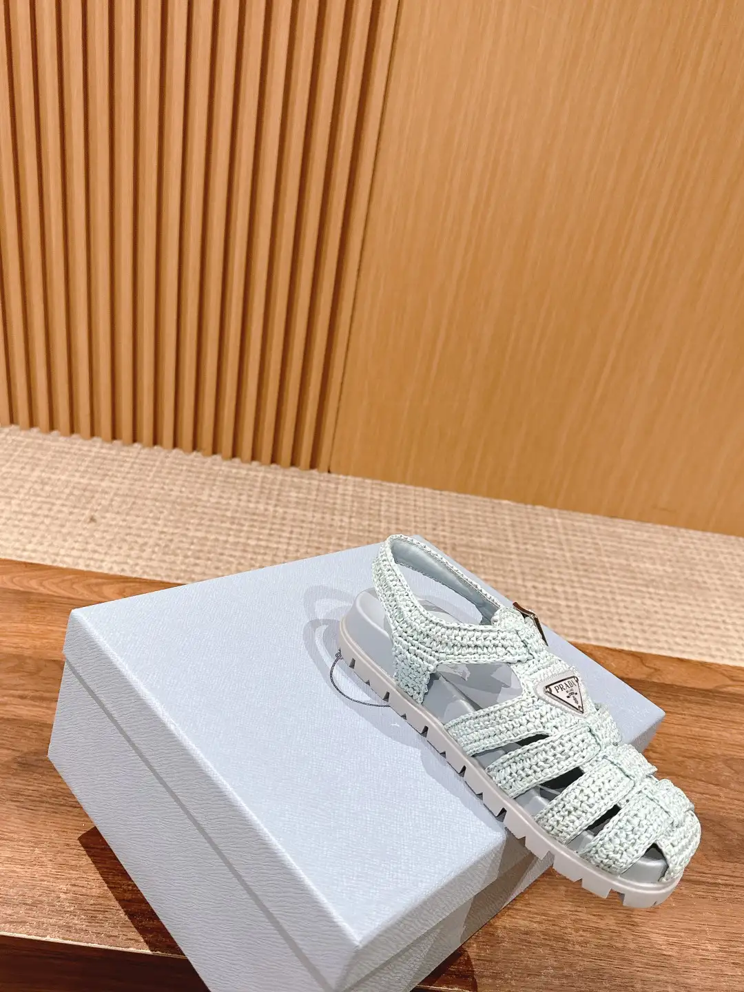Prada Raffia Sandals - Image 3