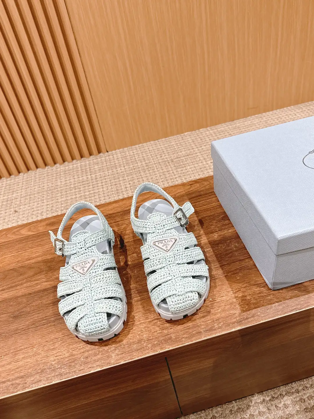 Prada Raffia Sandals - Image 4