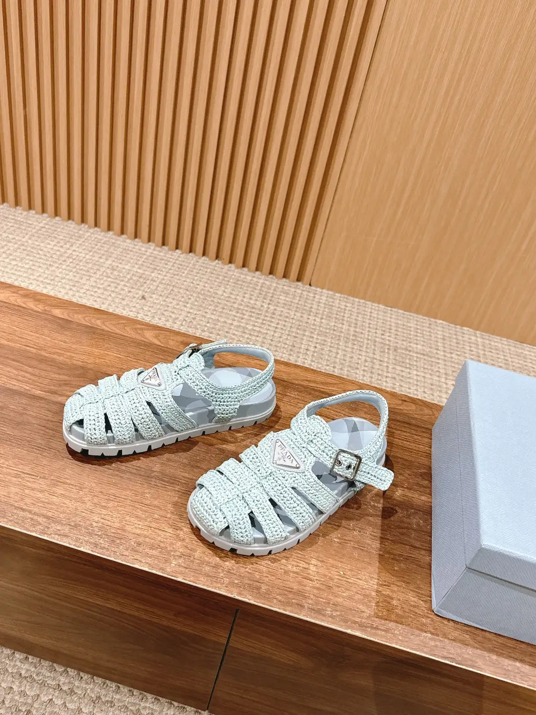 Prada Raffia Sandals - Image 5
