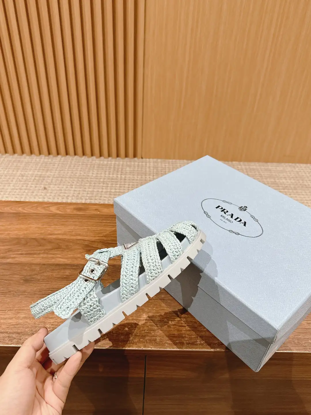 Prada Raffia Sandals - Image 1