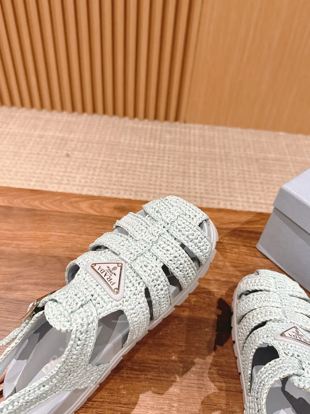 Prada Raffia Sandals - Image 7
