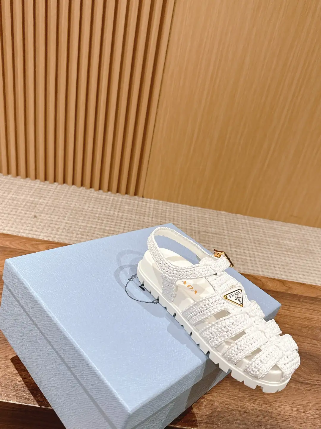 Prada Raffia Sandals - Image 2