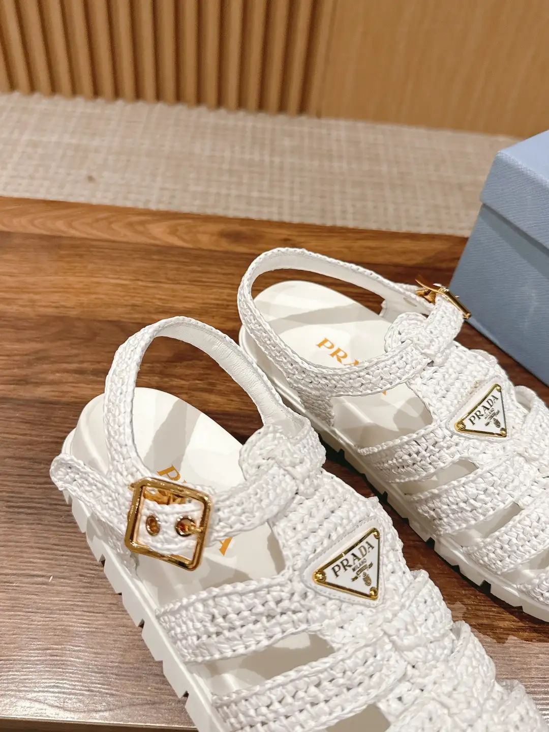 Prada Raffia Sandals - Image 3