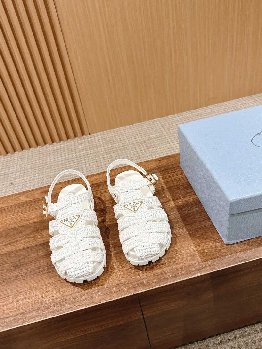 Prada Raffia Sandals - Image 4