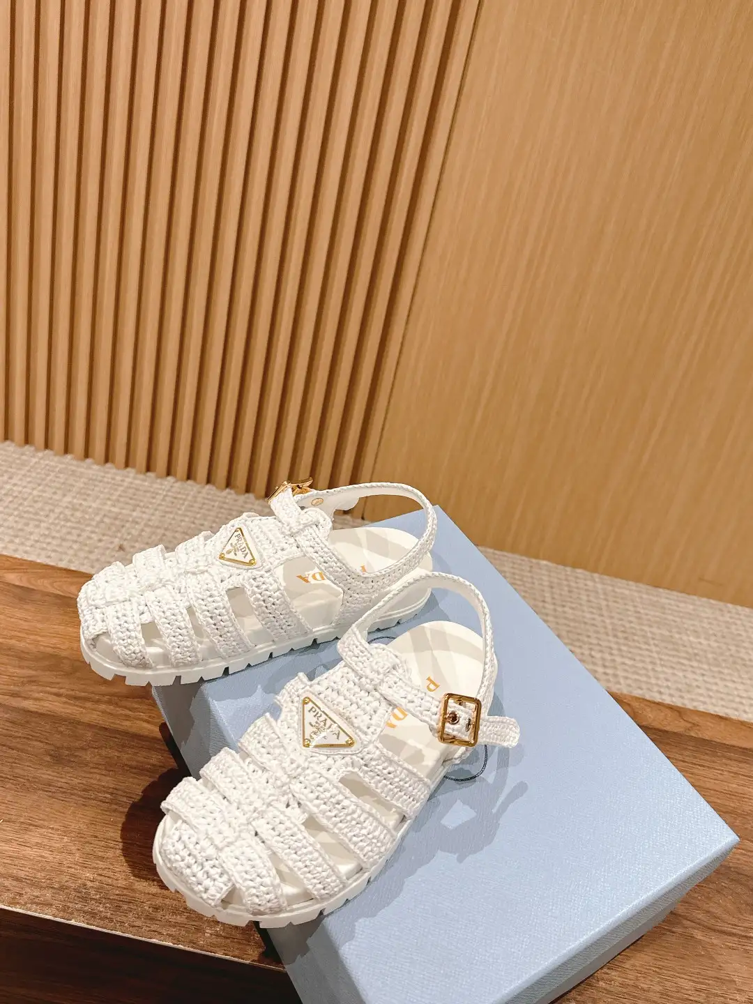 Prada Raffia Sandals - Image 6