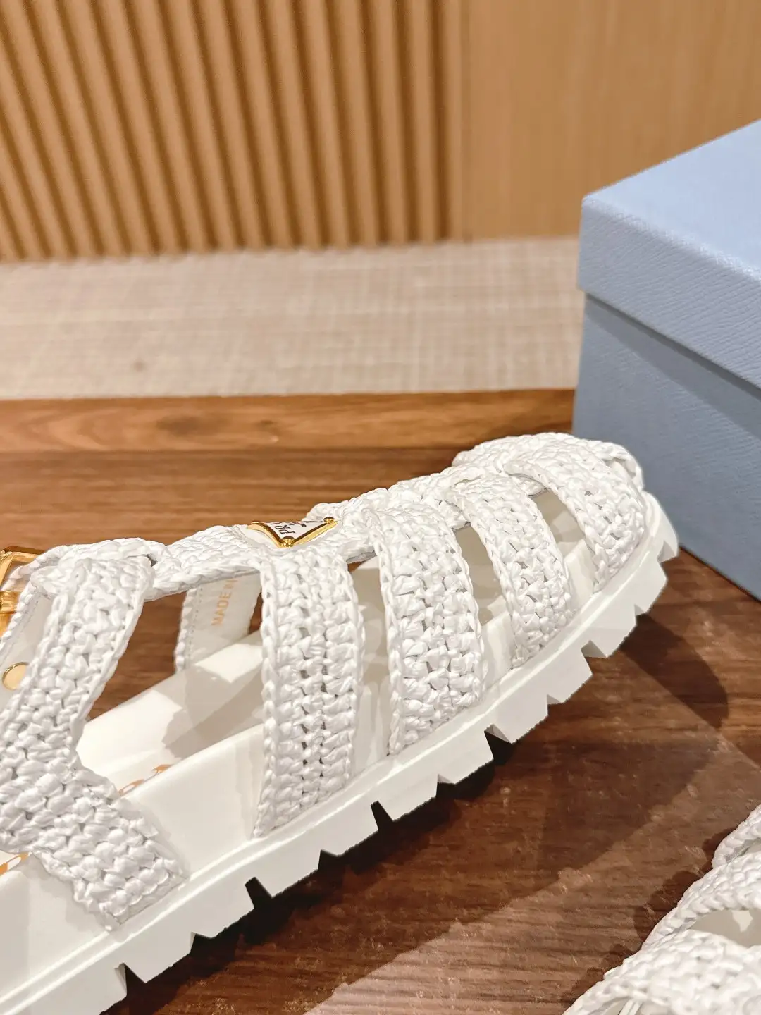 Prada Raffia Sandals - Image 7