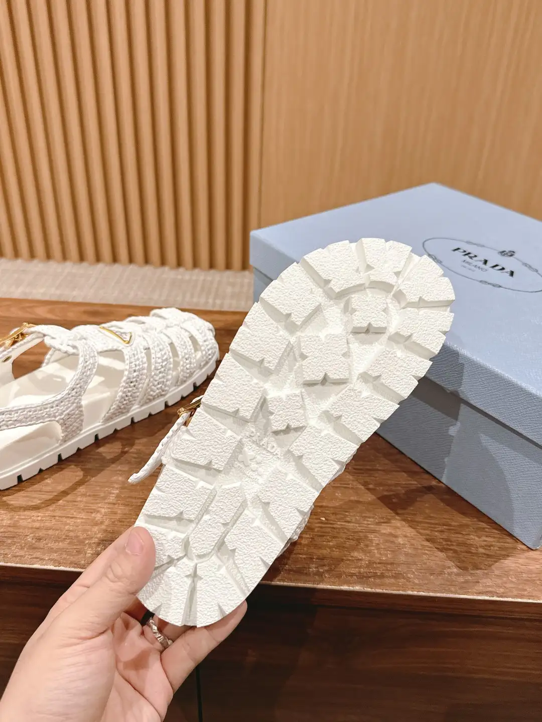 Prada Raffia Sandals - Image 8