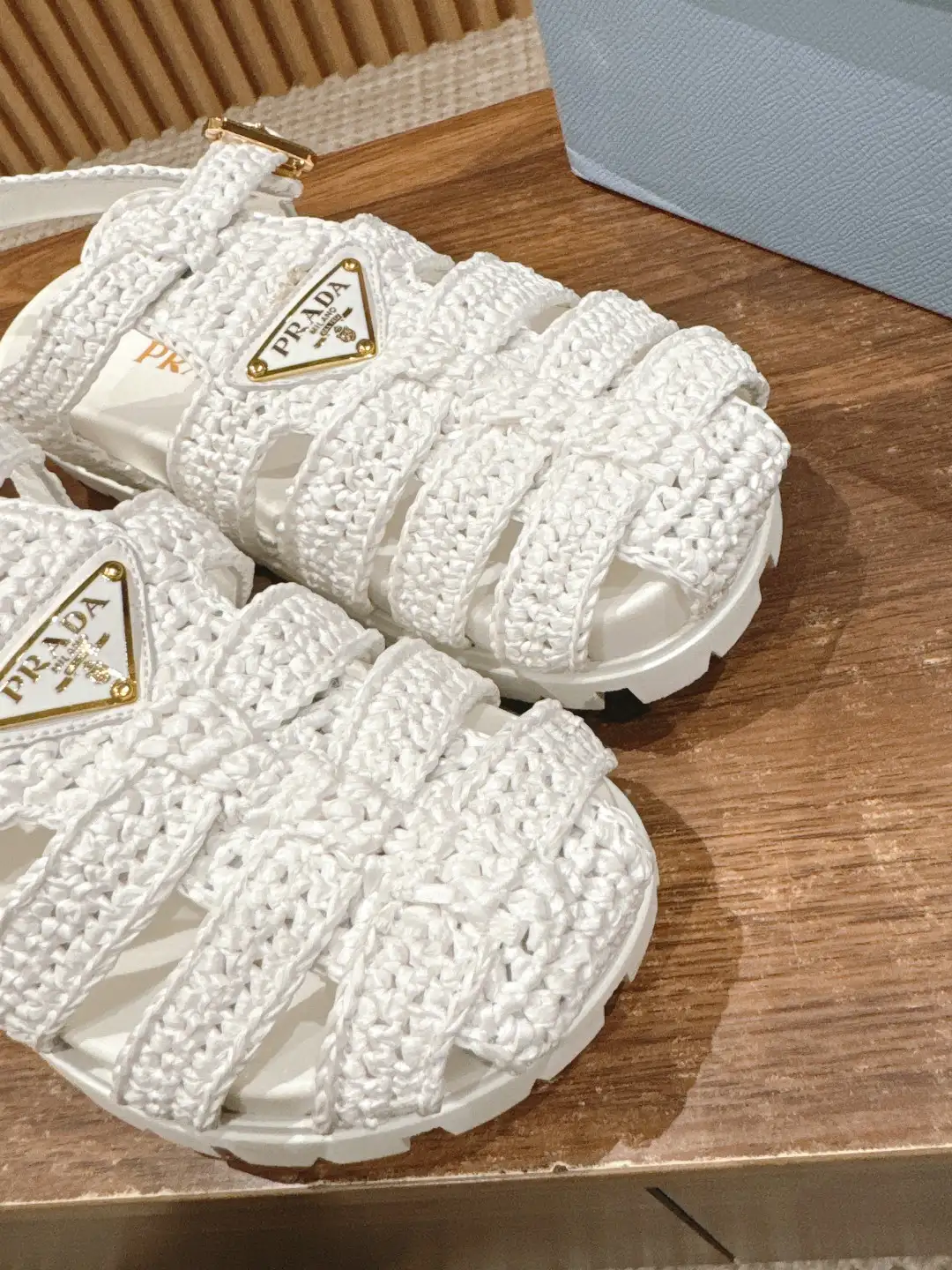 Prada Raffia Sandals - Image 9