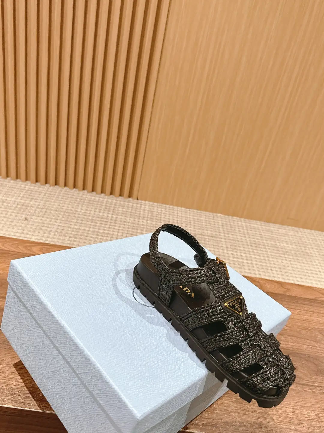 Prada Raffia Sandals - Image 2
