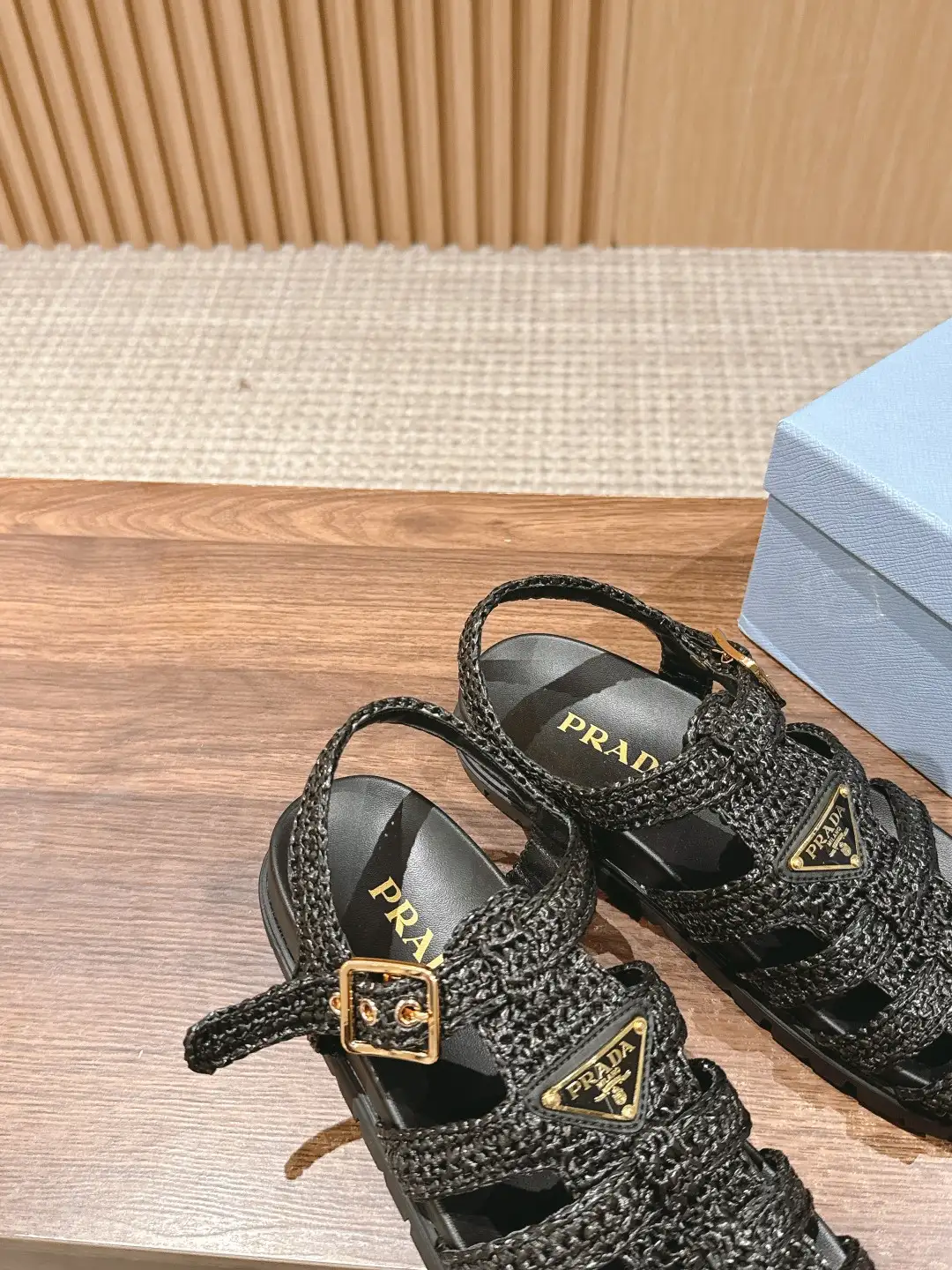 Prada Raffia Sandals - Image 3