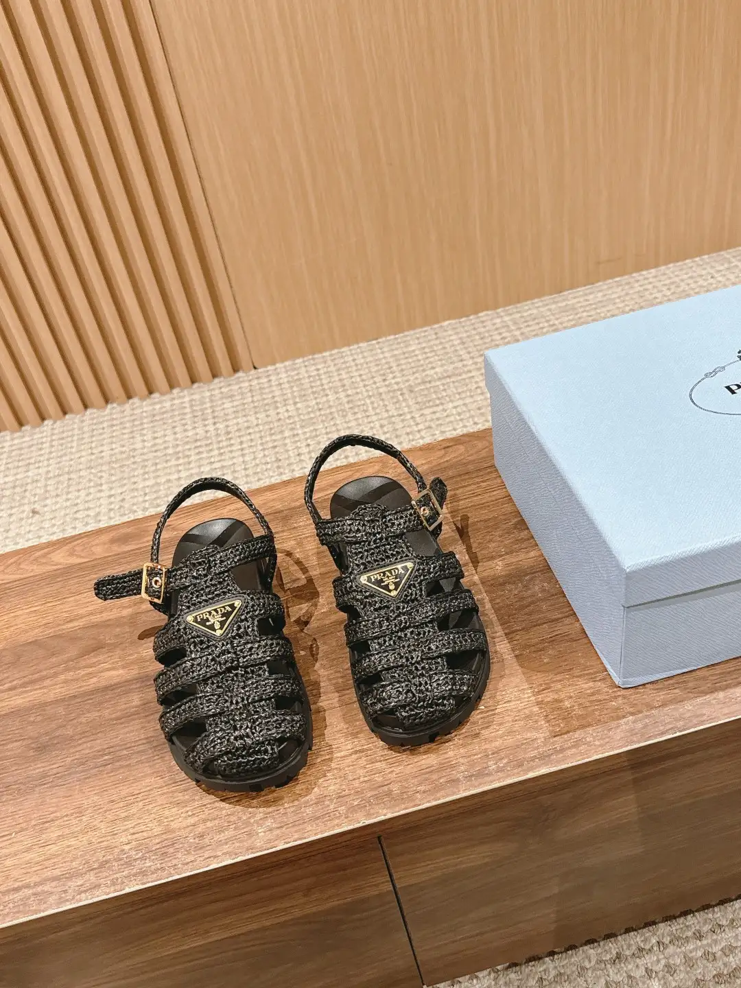 Prada Raffia Sandals - Image 4