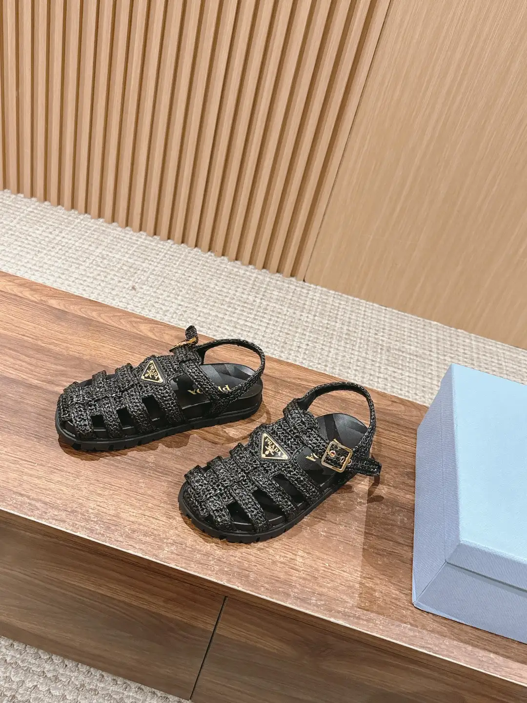 Prada Raffia Sandals - Image 5