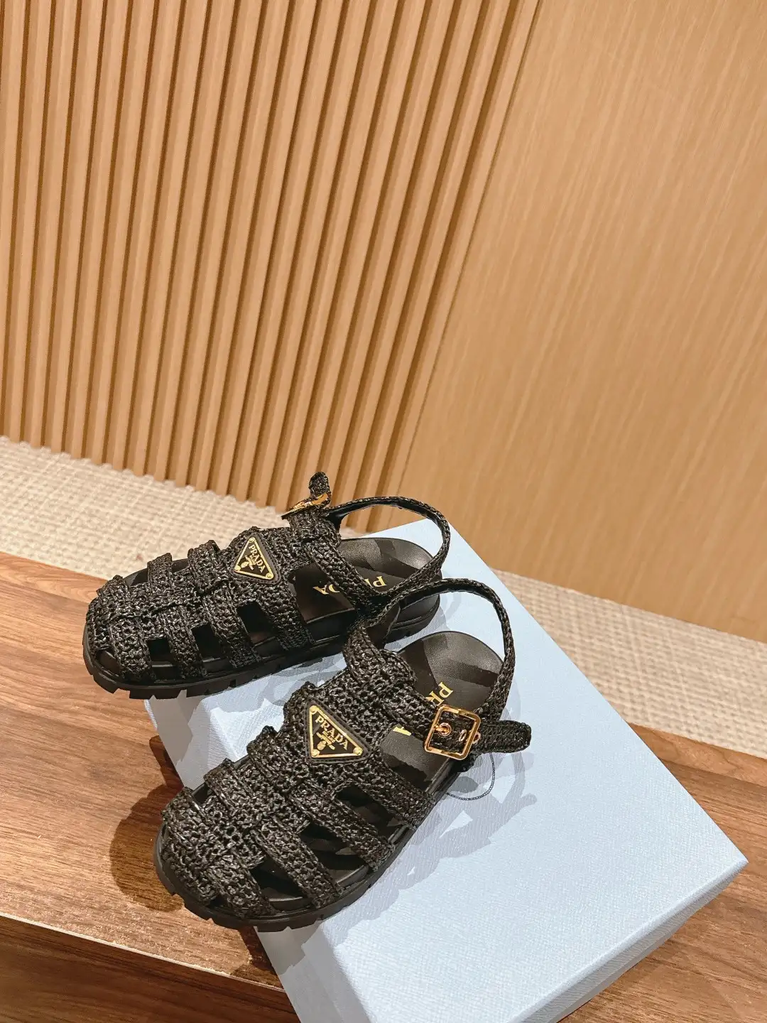 Prada Raffia Sandals - Image 6