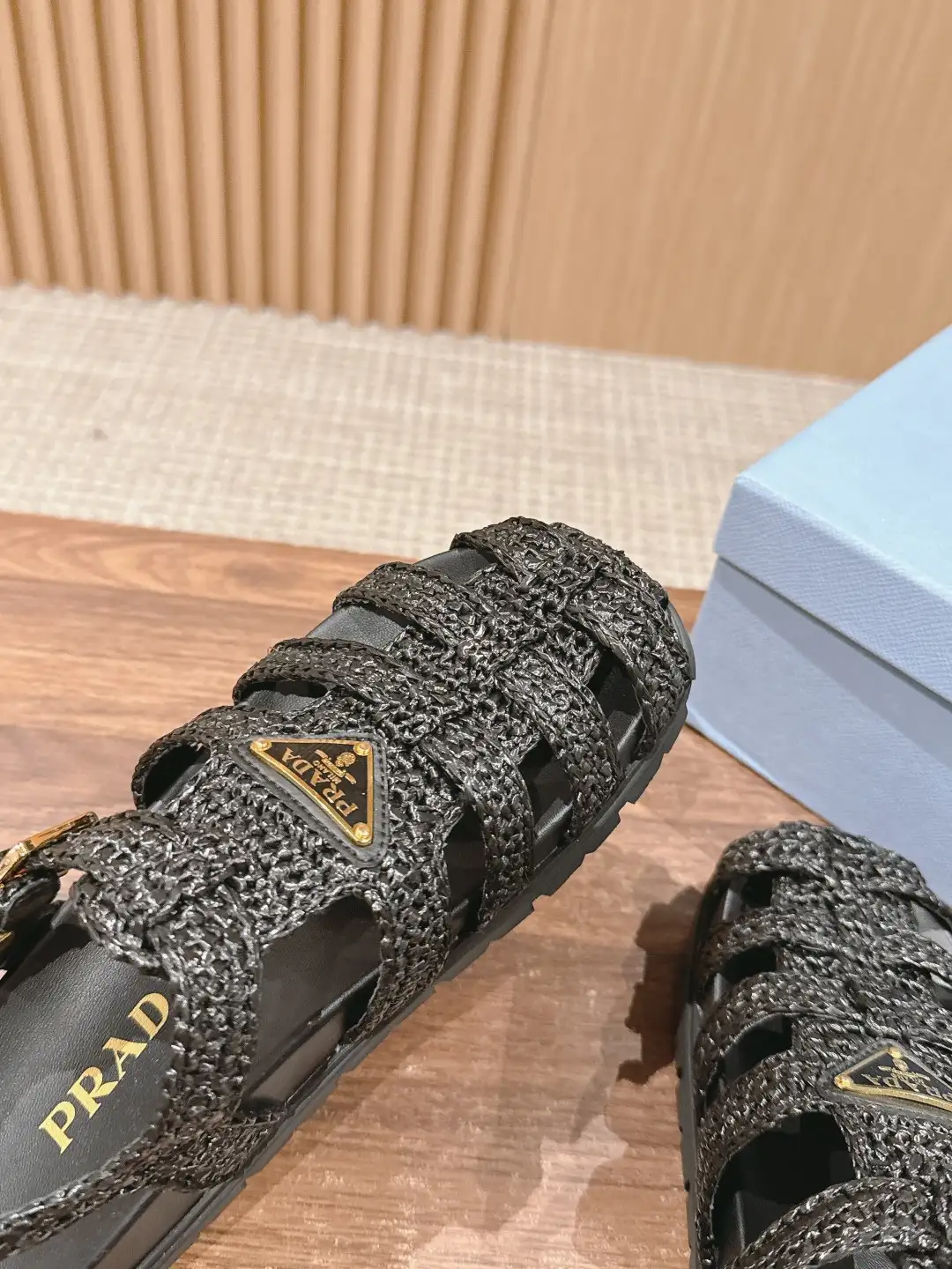 Prada Raffia Sandals - Image 7