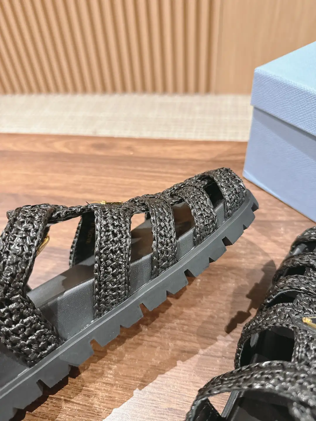 Prada Raffia Sandals - Image 8