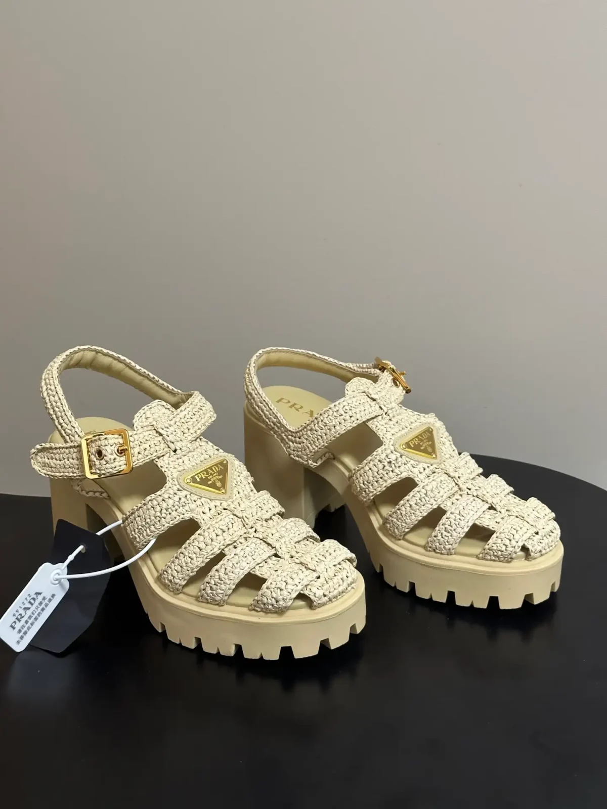 Prada Crochet Platform Sandals - Image 1