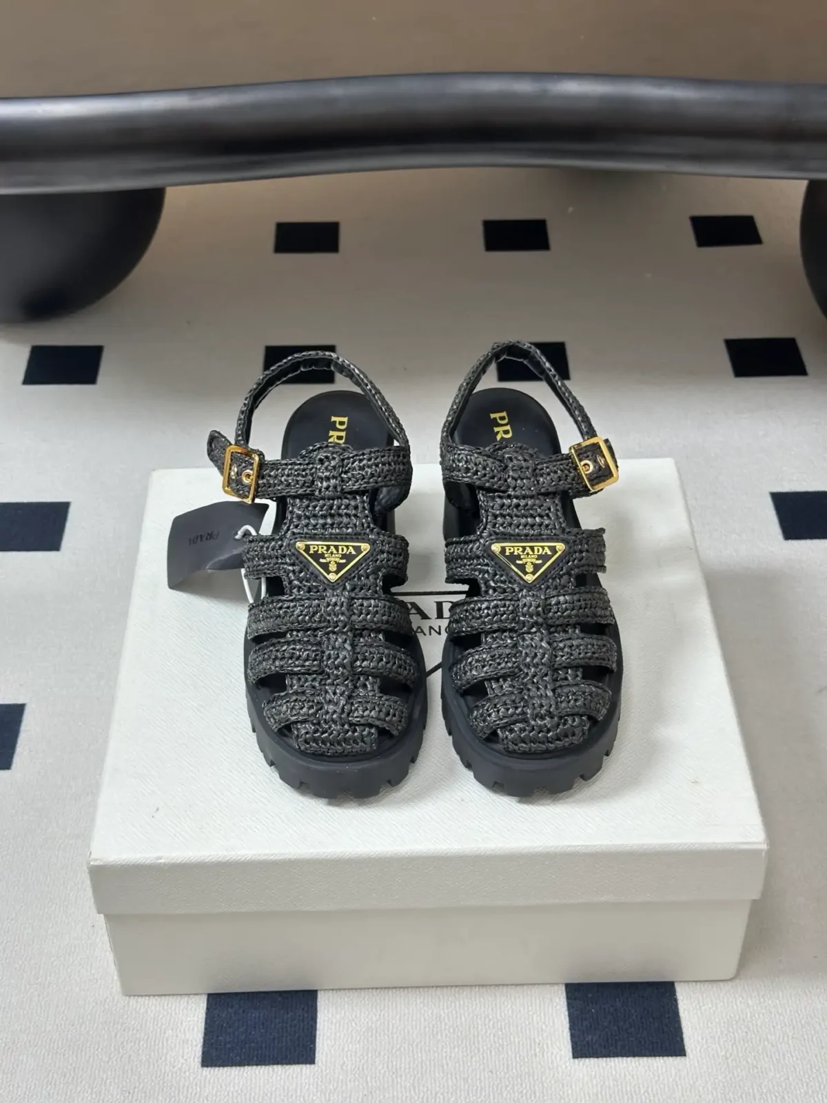 Prada Crochet Platform Sandals - Image 2