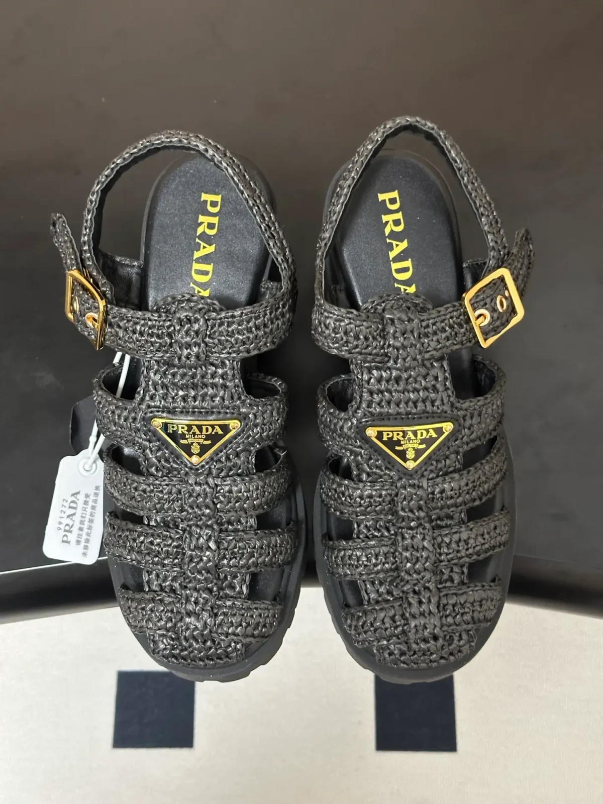 Prada Crochet Platform Sandals - Image 5