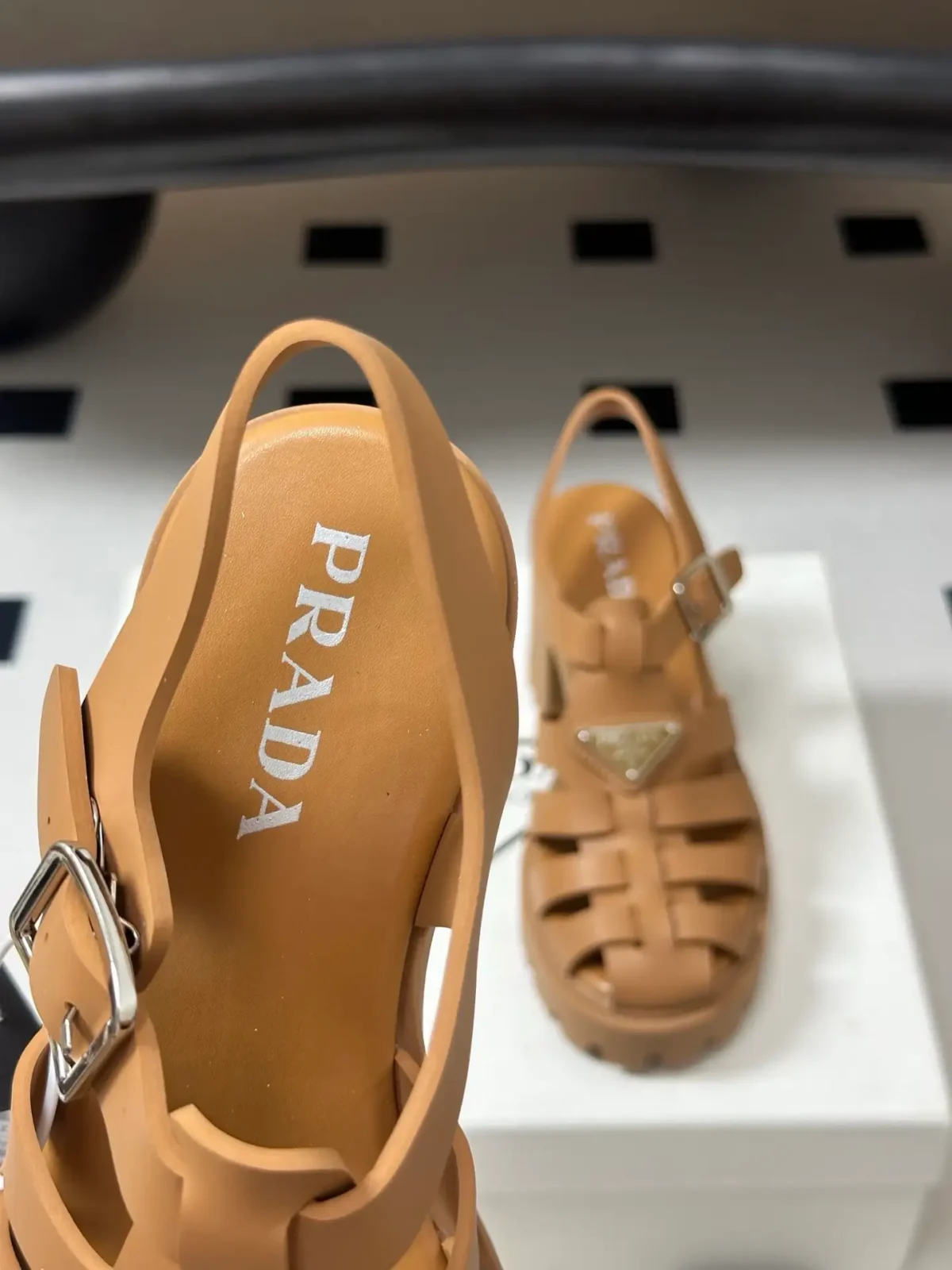 Prada Monolith Platform Sandals - Image 7