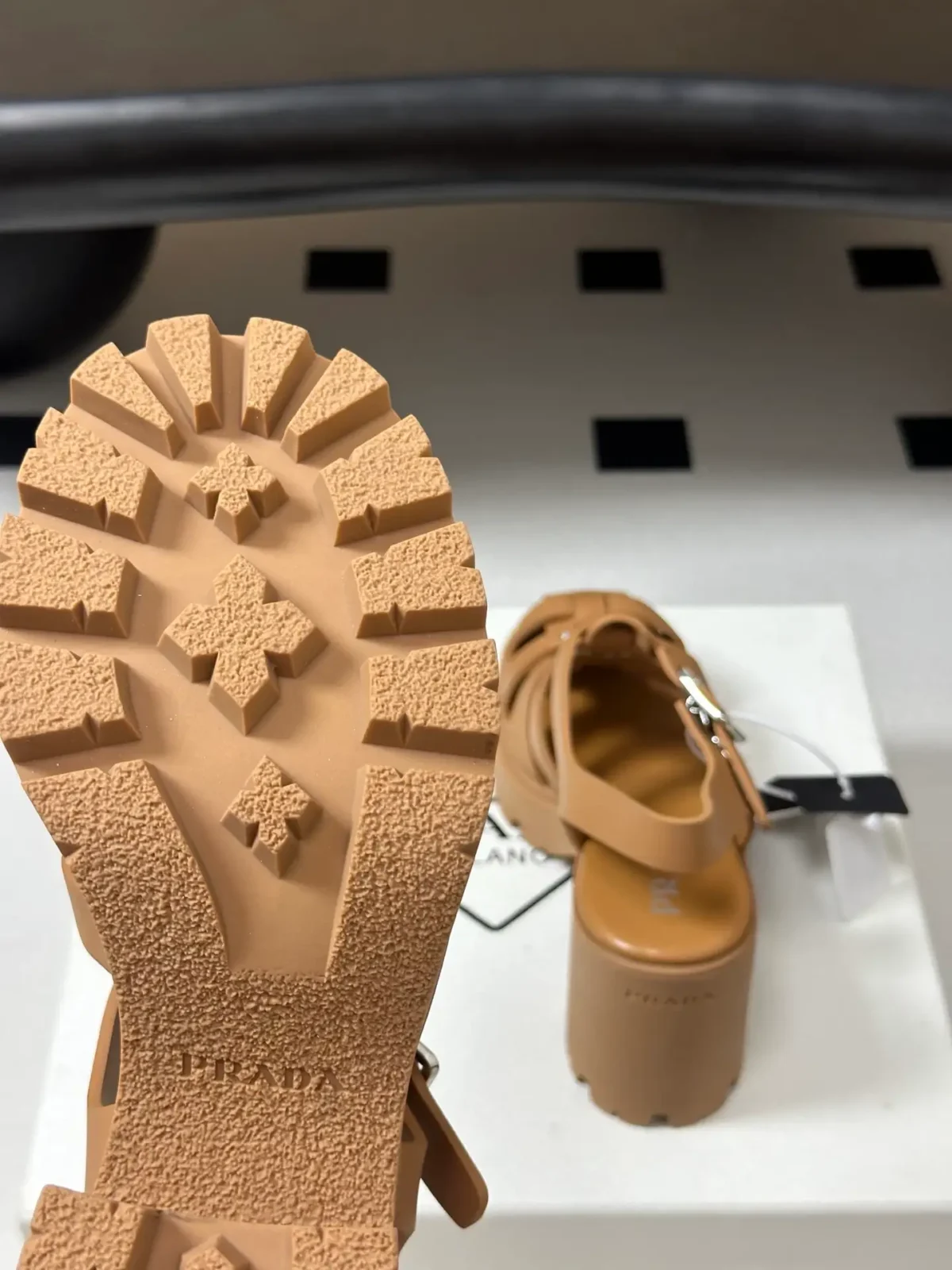 Prada Monolith Platform Sandals - Image 9