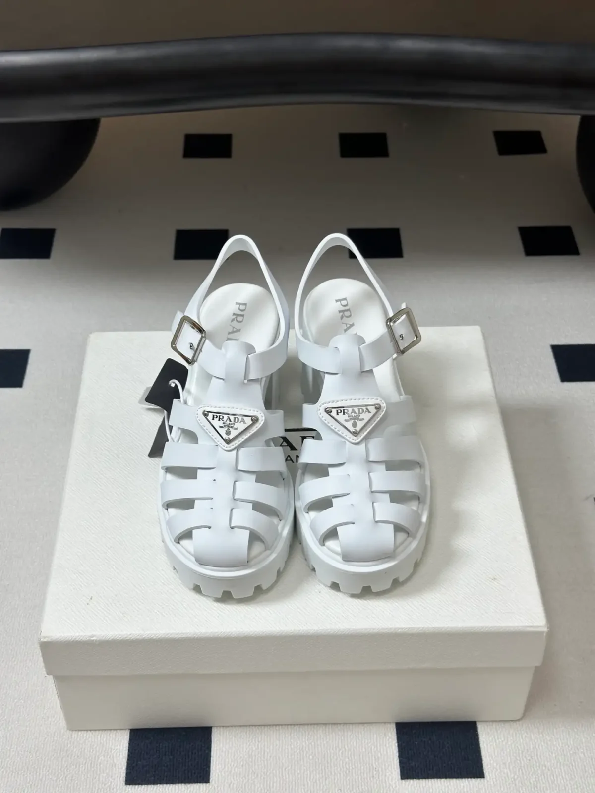 Prada Monolith Platform Sandals - Image 5