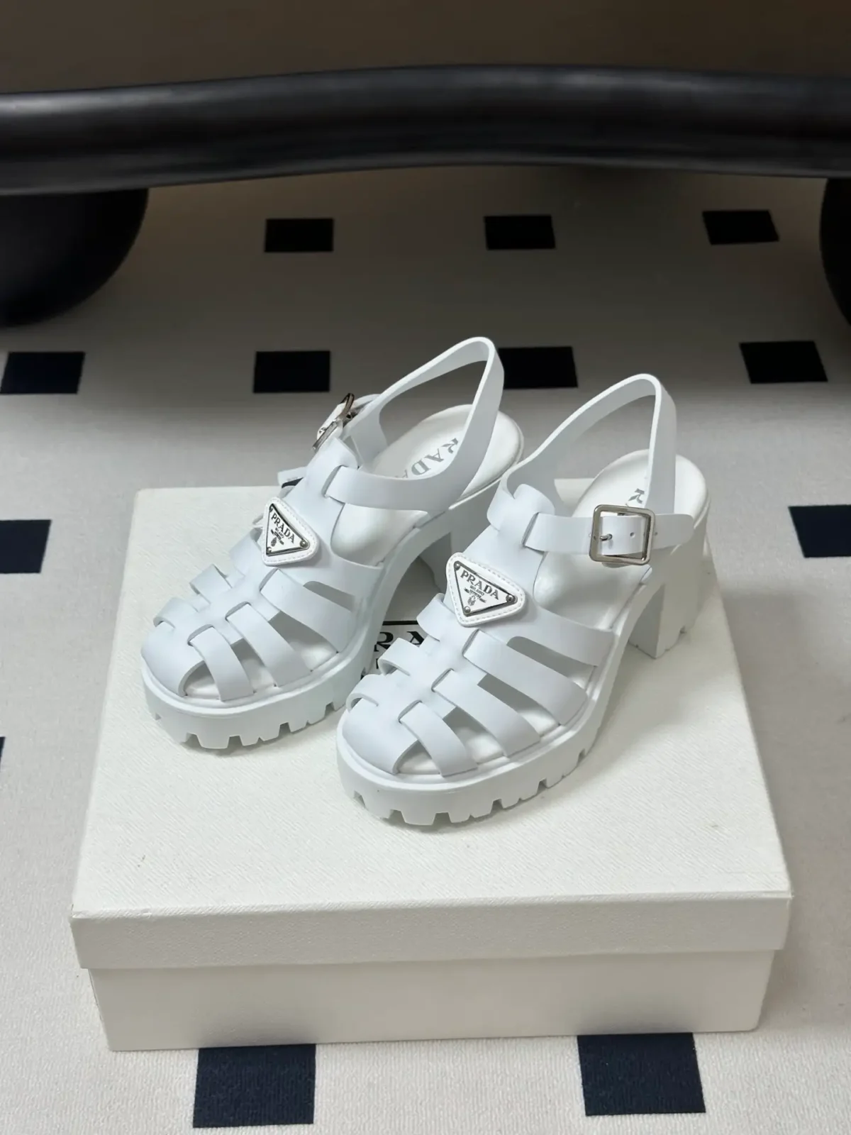 Prada Monolith Platform Sandals - Image 6