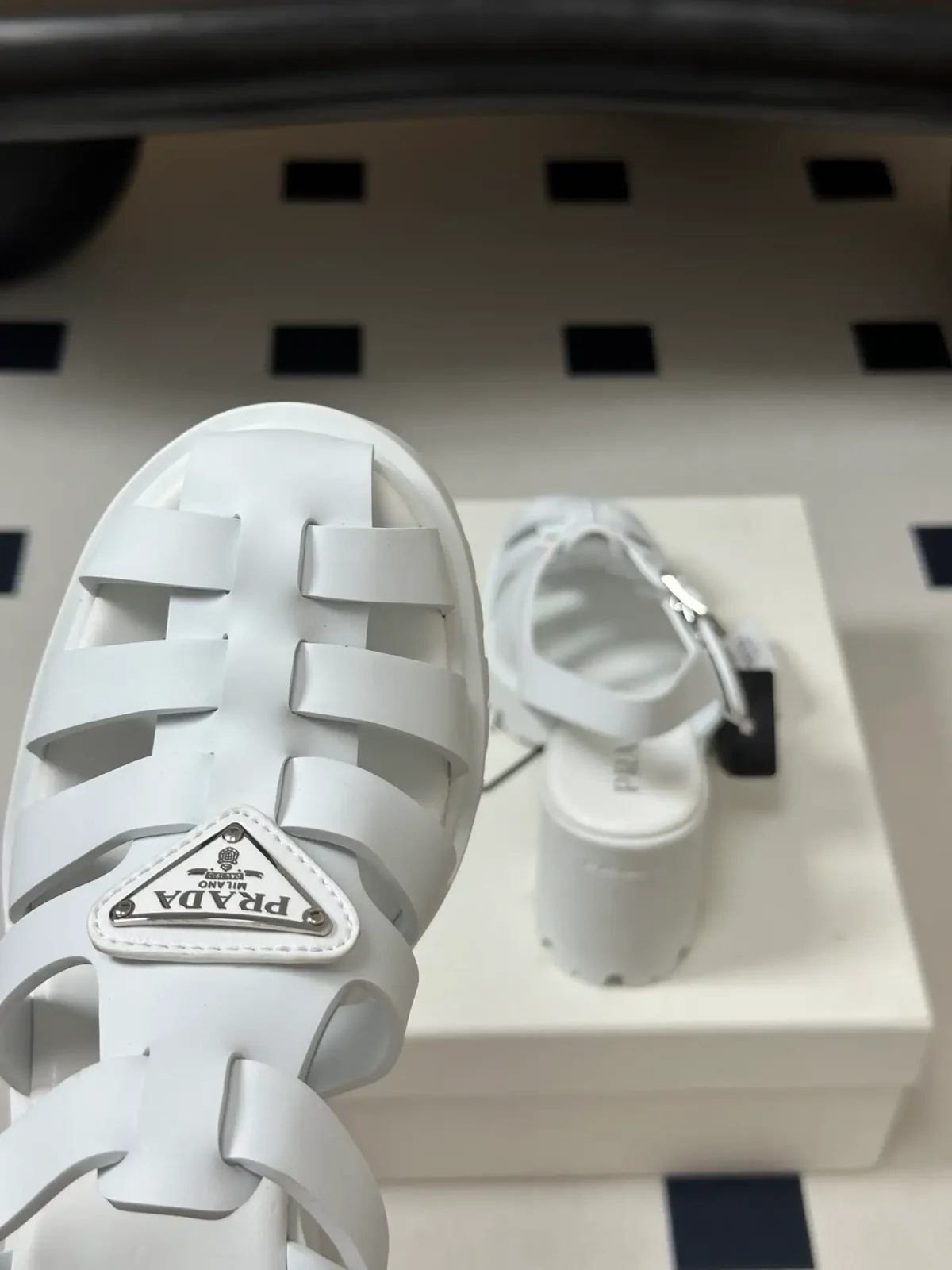 Prada Monolith Platform Sandals - Image 9