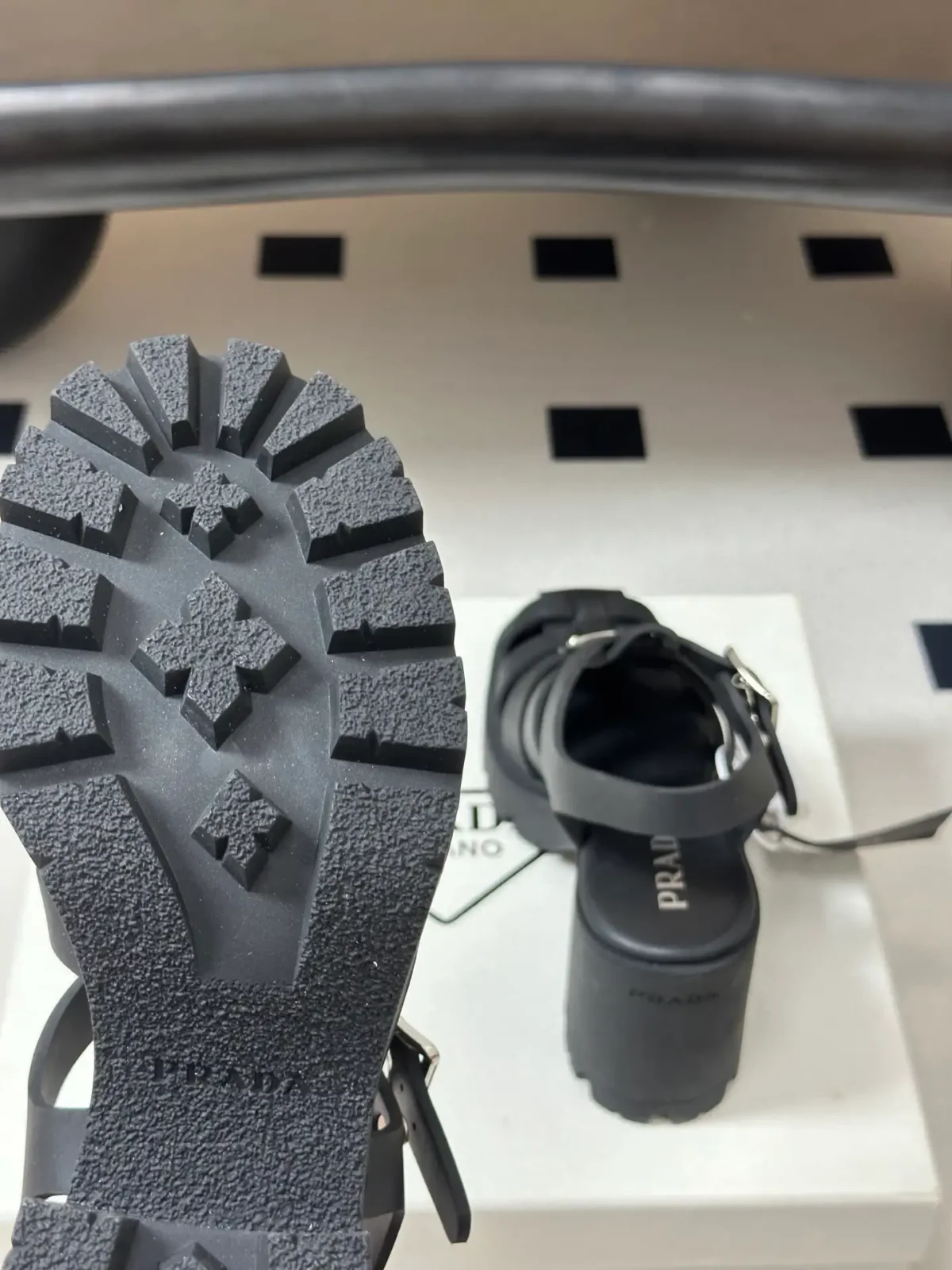 Prada Monolith Platform Sandals - Image 4