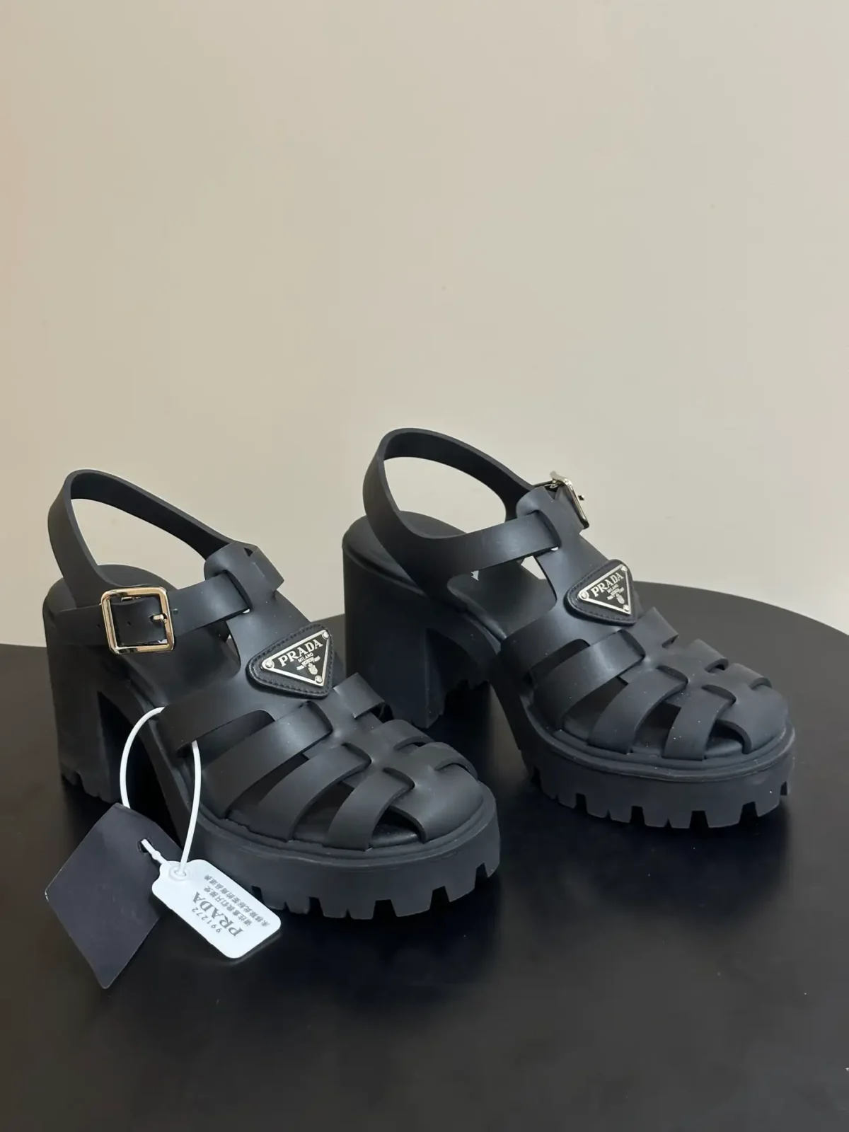 Prada Monolith Platform Sandals - Image 1