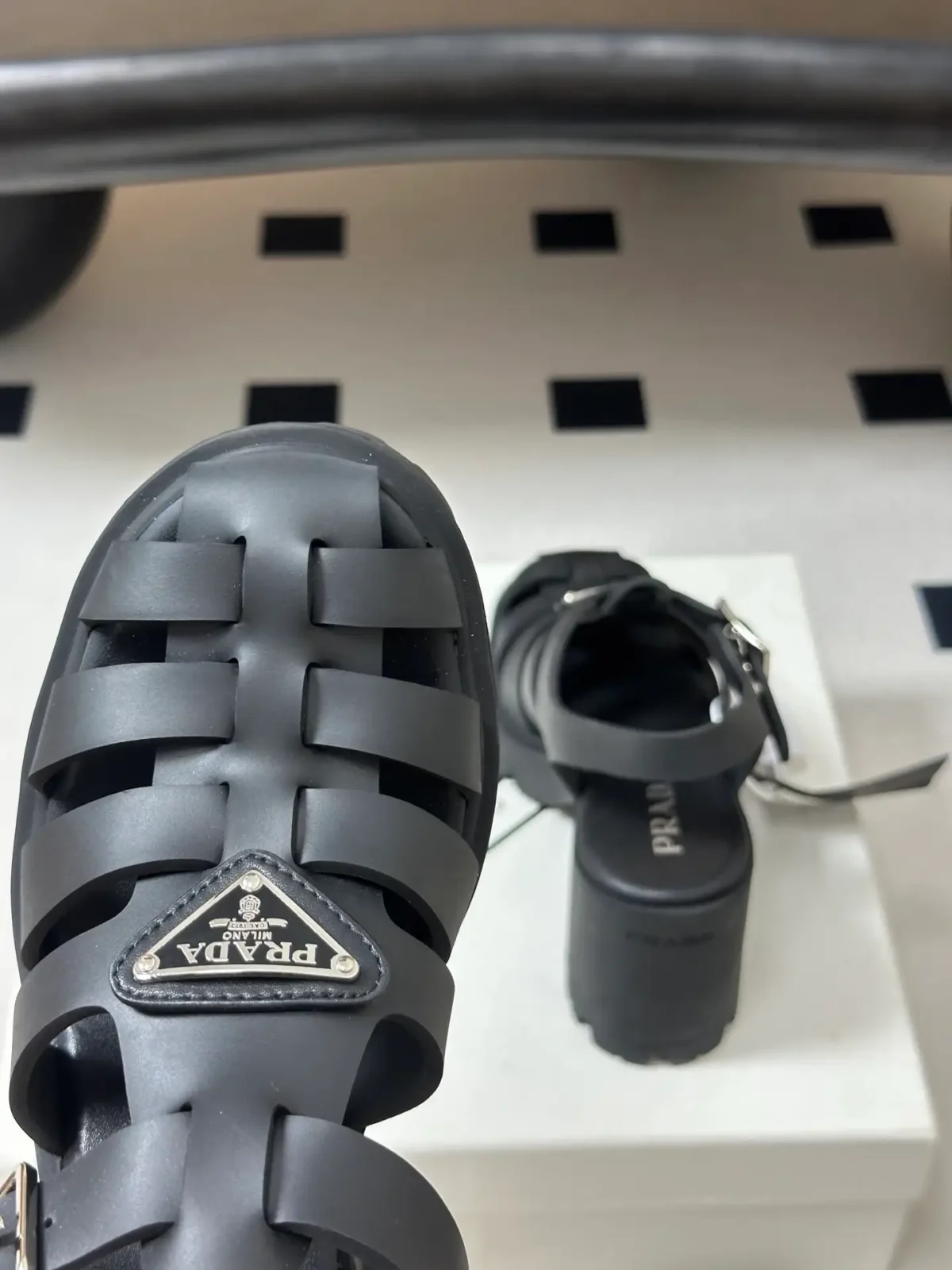 Prada Monolith Platform Sandals - Image 6