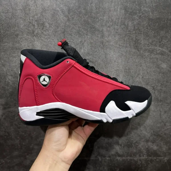 Air Jordan 14 Black White Red Sneakers