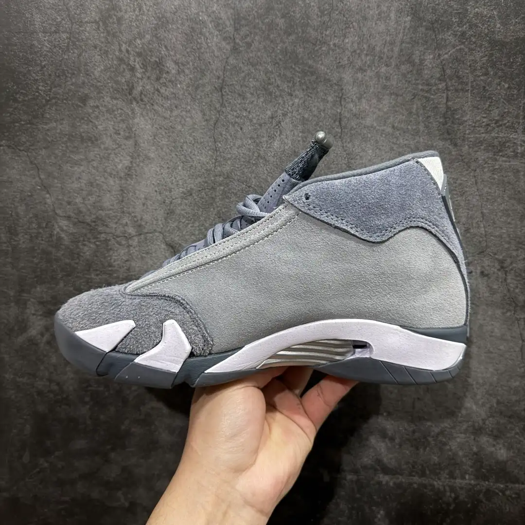 Air Jordan 14 Grey White Sneakers - Image 2
