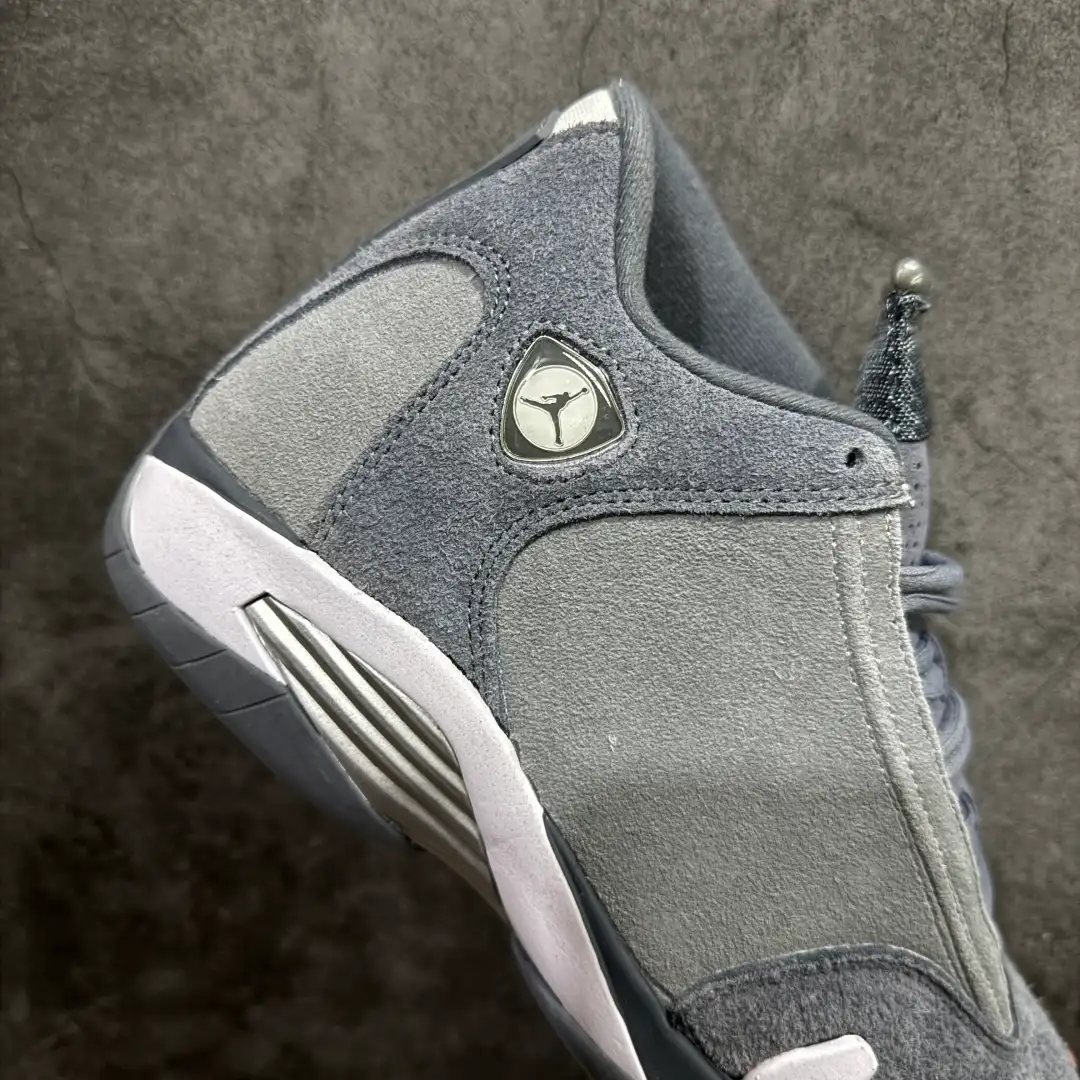 Air Jordan 14 Grey White Sneakers - Image 3
