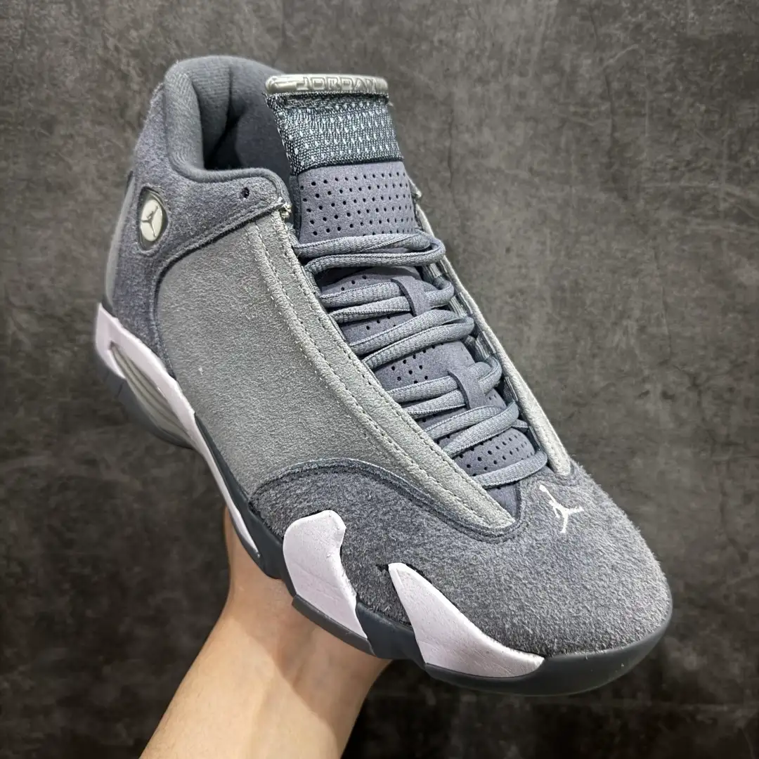 Air Jordan 14 Grey White Sneakers - Image 5