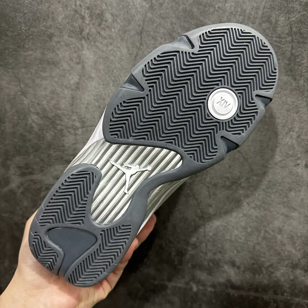 Air Jordan 14 Grey White Sneakers - Image 7