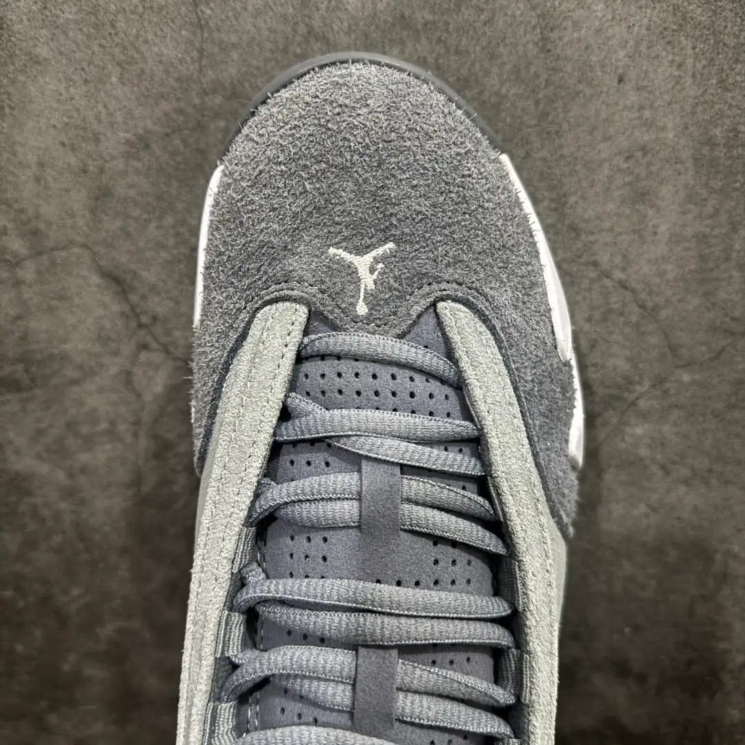 Air Jordan 14 Grey White Sneakers - Image 8