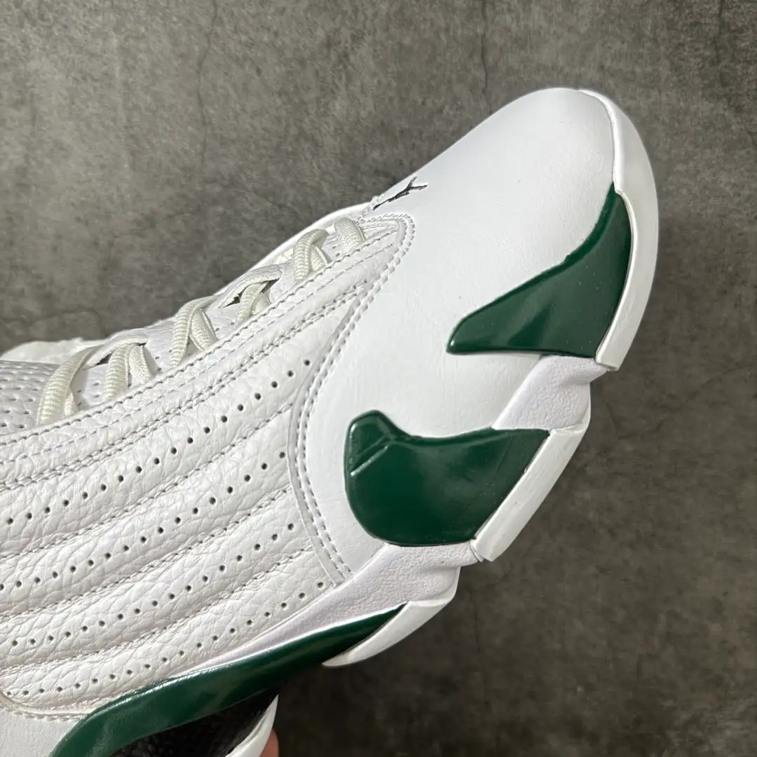 Air Jordan 14 Retro White Green Sneakers - Image 2