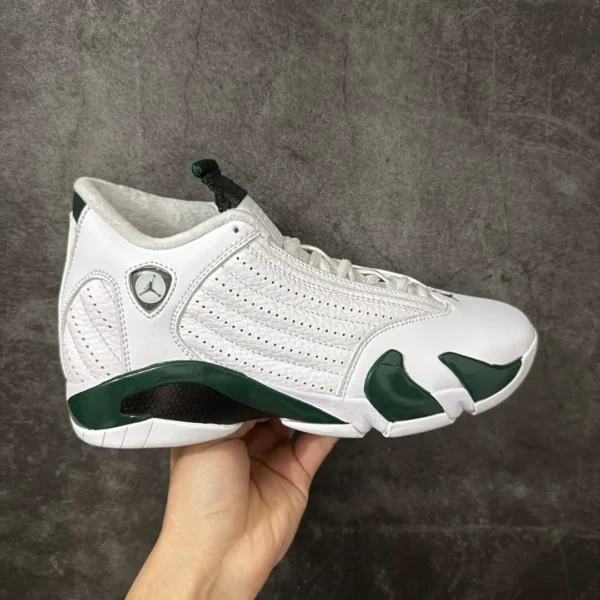 Air Jordan 14 Retro White Green Sneakers
