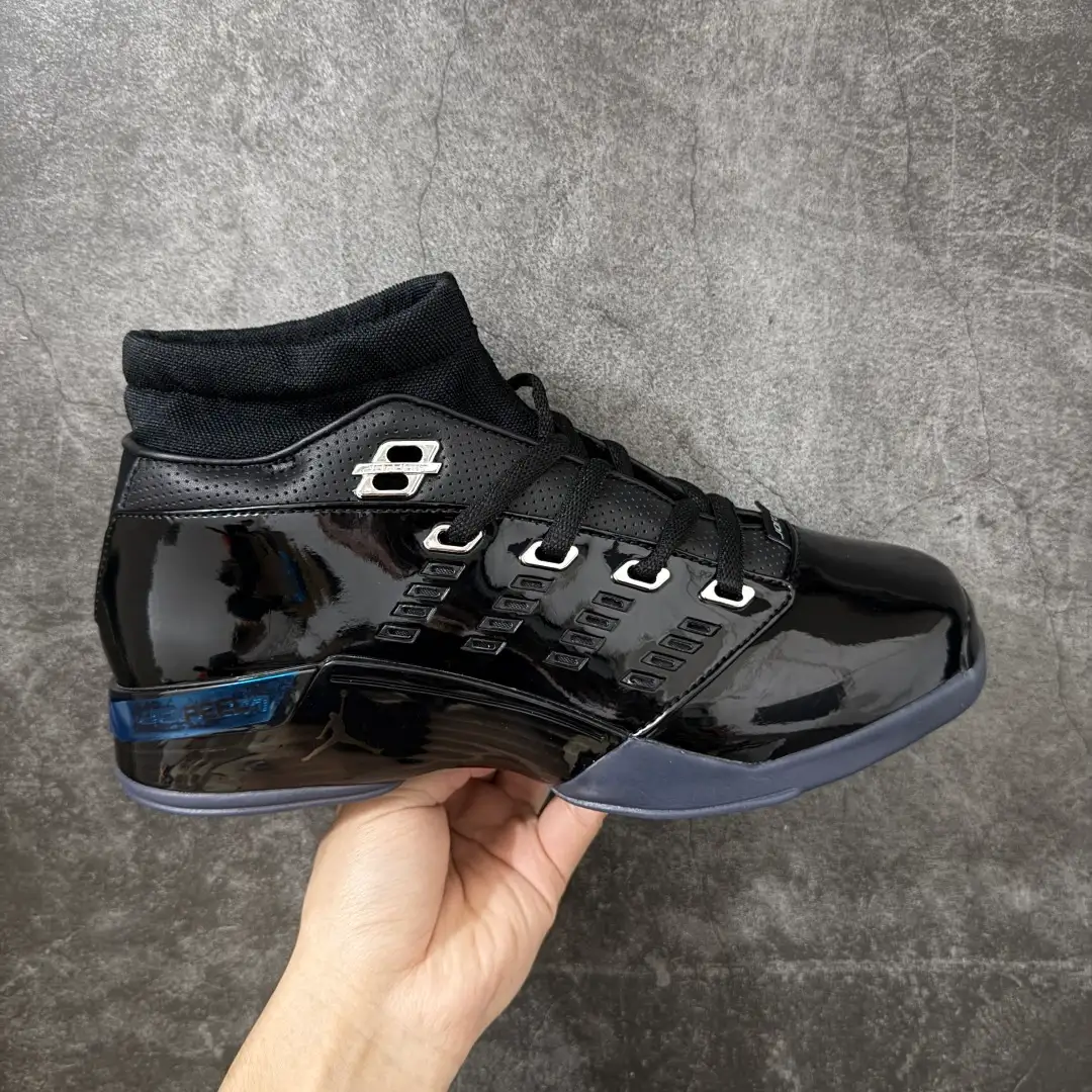 Air Jordan 17 Black Patent Leather Sneakers - Image 1