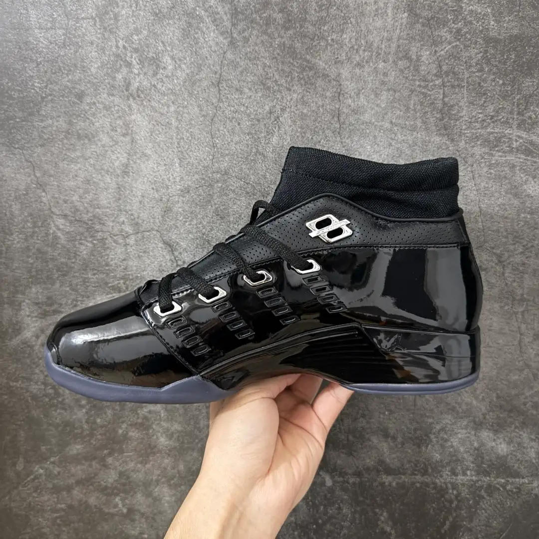 Air Jordan 17 Black Patent Leather Sneakers - Image 5