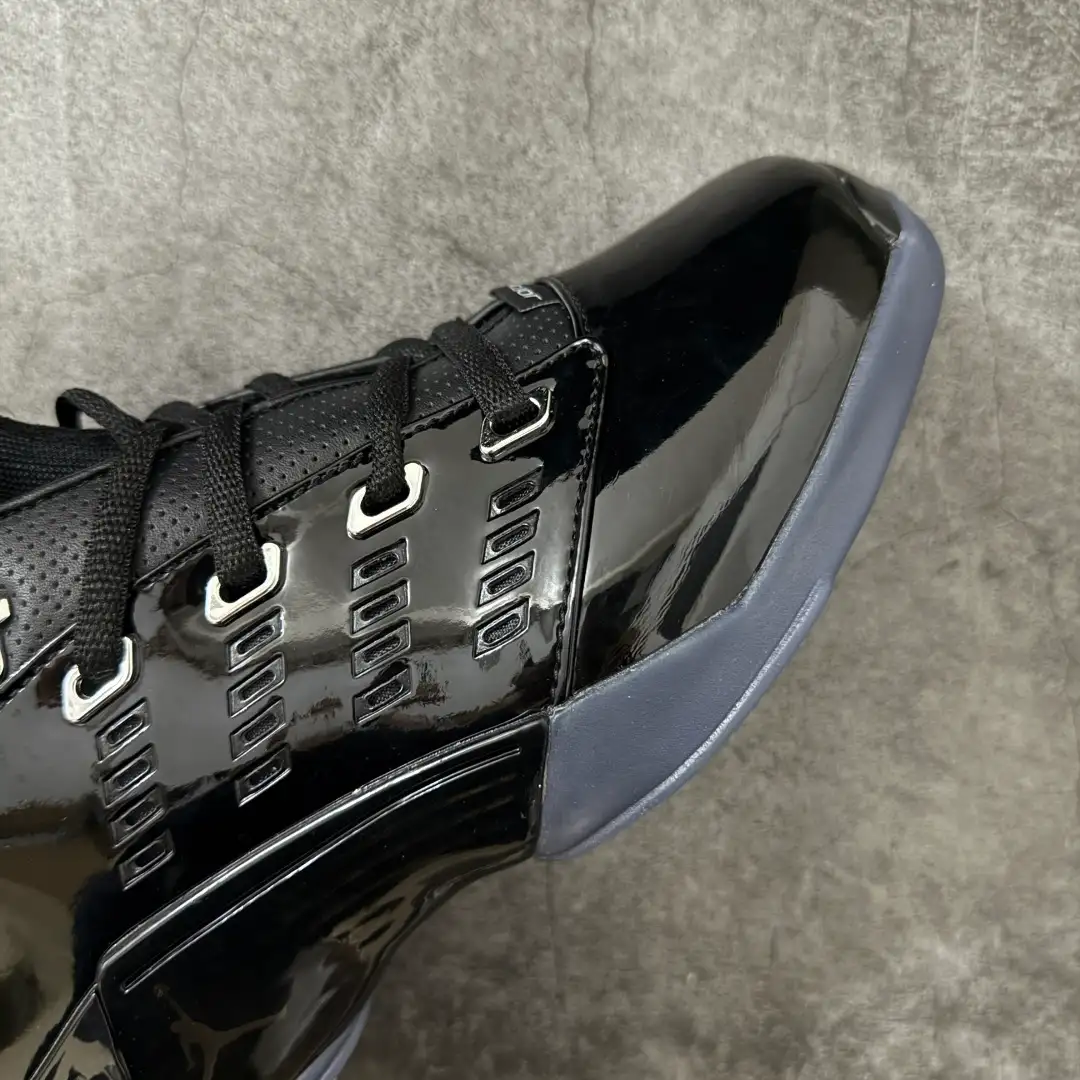 Air Jordan 17 Black Patent Leather Sneakers - Image 9